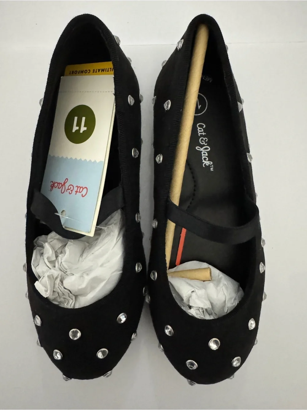 Cat & Jack Black Studded Mary Jane Flats